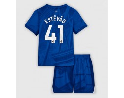 Chelsea Estevao Willian #41 Primera Equipación Niños 2025-26 Manga Corta (+ Pantalones cortos)